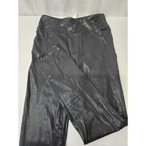 Halara Casual Wear Leggings Metallic Black/Faux Leather Size XS